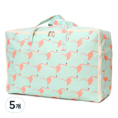 하늬통상 패브릭 이불정리함, 플라밍고, 5개