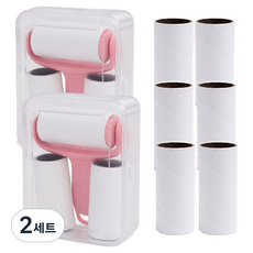 MONACO OLIVE 便攜式口袋除塵滾筒 迷你除塵滾筒 Bloom Pink 2入 + 補充蕊 10入 組, 2套