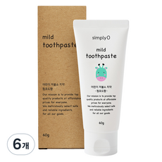simplyO 溫和兒童低氟牙膏青葡萄味, 60g, 6個