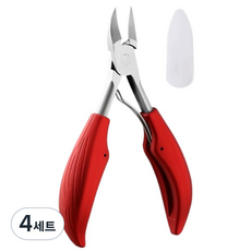 Neednit 舒適握感厚指甲修剪鉗, 4套, 紅色