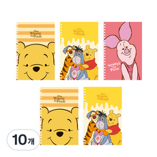 Winnie the Pooh 小熊維尼 迷你左翻線圈筆記本 40張, 隨機出貨, 10個