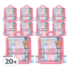 큐티 미니 책가방 구디백, 핑크베어키링, 20개