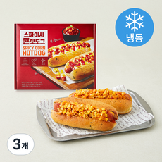 신세계푸드 스파이시콘 핫도그 (냉동), 140g, 3개, 3개입