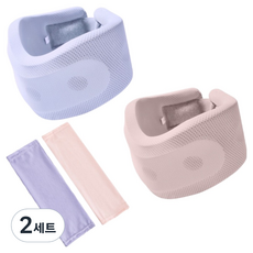 舒適小舖 頸部姿勢固定 可水洗海綿護頸枕 粉紅色 + 紫色 + 2款護套組, 2套