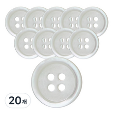 Button King 東大門鈕扣王 襯衫 女用襯衫 真貝殼 一般框 鈕扣 11.5mm, TR 白色, 20個
