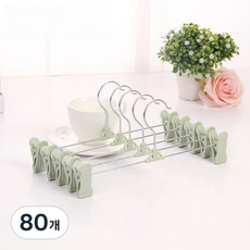 솔브리빙 파스텔 논슬립 회전형 치마바지걸이, 그린, 80개