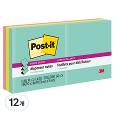 3M Post-it 利貼 強力黏著彈出式補充便條紙 超新星霓虹系列, 12個, 90張, 混合顏色