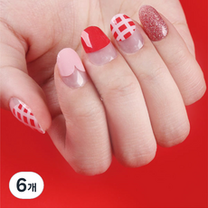 젤이뿜 젤네일 스티커, 토마토레드, 6개