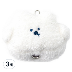 버터 포슬포슬 멍솜이 풉백 파우치 14 x 10 x 5 cm, 화이트, 1개입, 3개