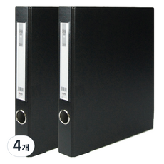 MiDAS HYUNPOONG D環合紙活頁夾文件名牌型 3cm 3孔 A4, 黑色, 4個