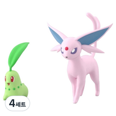 반다이 포켓몬 스케일 월드 성도지방 치코리타 & 에브이 피규어 세트, 4세트