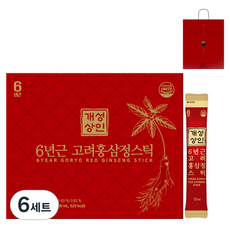 Gaeseongsangin 6年根高麗紅蔘精條裝 30條+購物袋, 6套