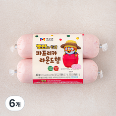 목우촌 뽀로로와 친구들 파프리카 라운드햄, 460g, 6개