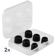 Kalron 耳機耳塞 記憶海綿 6入 + 矽膠 6入, 黑色 + 白色, 2個