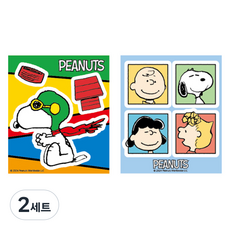 피너츠 DIY CUBIC PAINTING 1214 보석 비즈 큐빅 십자수 스티커 세트, 스누피와 친구들, 2세트