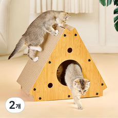 고양이 우드집 지앤와이 스크래쳐 숨숨 하우스, 우드, 2개