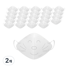 힐타임 냥냥이 유아 마스크 소형 KF80, 2개, 화이트, 25개입