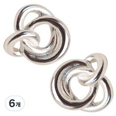Button King 東大門鈕扣王 高級鍍金環扣鈕扣 21mm, 6個, 銀半光