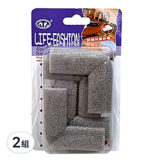 生活屋桌腳防撞泡棉 6.5 x 6.5 x 3cm 居家安全防護必備, 灰色, 2組