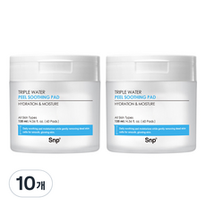 Snp Triple Water水潤去角質爽膚棉 135ml, 60片, 10罐