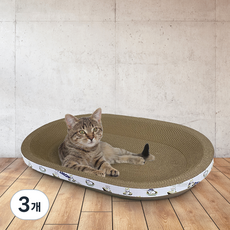 펫츠몬 고양이 베이직 타원형 B골 스크래쳐, 혼합색상, 3개