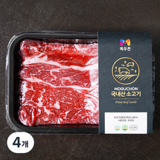 목우촌 국내산 소고기 윗등심 로스용 (냉장), 400g, 4개
