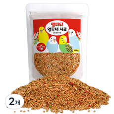 앵파티 소형 앵무새 사료, 800g, 2개