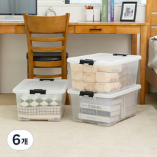 코멧 홈 베이직 투명 리빙박스, 6개