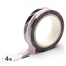 프린텍 디자인 마스킹 테이프 15mm x 10m, 핑크 씨걸(DM28-1510), 4개