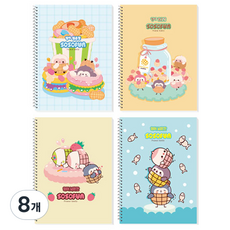 DADA So So Fun兒童小學英語大格子彈簧筆記本, 混色, 8個