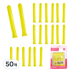 파티쇼 응원 막대풍선 2p, 옐로우, 50개