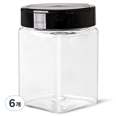 四角雙蓋調味料罐, 300ml, 6個
