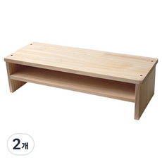 숲애 소나무 통원목 모니터 받침대 미디움 2단 145, 내츄럴, 2개