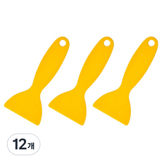 월드크린 플라스틱 스크래퍼 옐로우, 12개