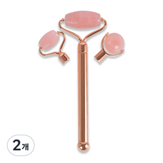 로즈쿼츠 쿨링 마사지 경락 림프 얼굴 페이스 헤드교체형 롤러 박스 02, 로즈골드, 2개