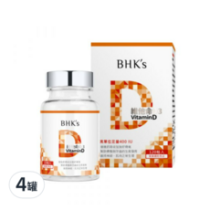 BHK's 維他命D3軟膠囊 促進鈣吸收, 120顆, 4罐