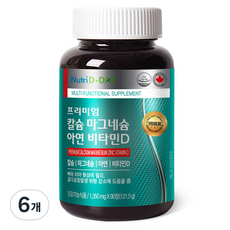 뉴트리디데이 프리미엄 칼슘 마그네슘 아연 비타민D, 90정, 6개