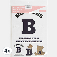 HAPPY BEARS 熨斗熱轉印貼紙, 混合顏色, 4個