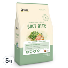 OCOOK 전연령 강아지 바이트 소프트사료, 닭+야채, 1.2kg, 5개