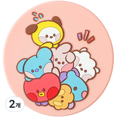 BT21矽膠手鏡, 2個, 粉色