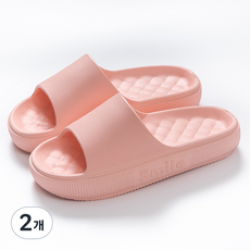 솔브리빙 귀여운 실내 푹신한 슬리퍼, 노멀핑크, 2개