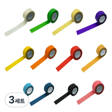 만들하비 컬러 종이 마스킹 테이프 1cm x 13m 12종 세트, 혼합색상, 3세트