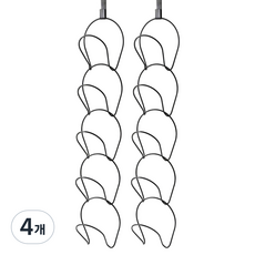 Cozywell 帽子掛架 掛鉤 衣架 門縫收納整理架, 黑色, 4個