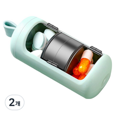 JINWEI 每日藥盒收納盒 薄荷綠 95 x 35 x 35 mm, 2個