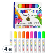 동아피엠에스 윈도우 블랙보드마카펜 세트, 8색, 4세트