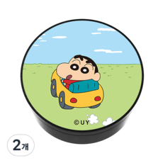 벨르아망 짱구는못말려 꼬마 붕붕카 디자인 차량용방향제 짱구, 2개, 화이트머스크