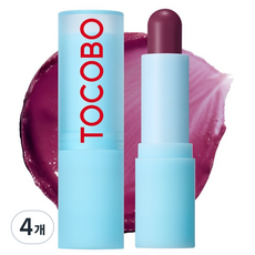 토코보 글래스 틴티드 립밤, 016 오드 그레이프, 3.5g, 4개