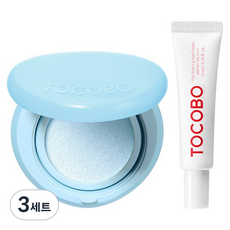 토코보 블러 피니쉬 선쿠션 13g 01 코튼 블루 + 비타 톤업 선크림 10ml SPF50+ PA++++ 세트, 3세트