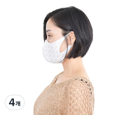 아띠블랑 3D 입체 항균 아블 마스크 MS, 1개입, 4개, 화이트