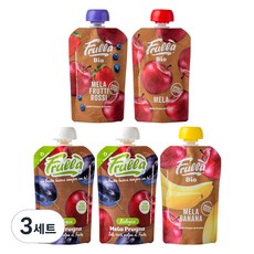 孩童新鮮水果泥 蘋果&李子口味 100g 2包+蘋果&香蕉口味 100g+蘋果&藍莓&草莓口味 100g+蘋果口味 100g組, 3組